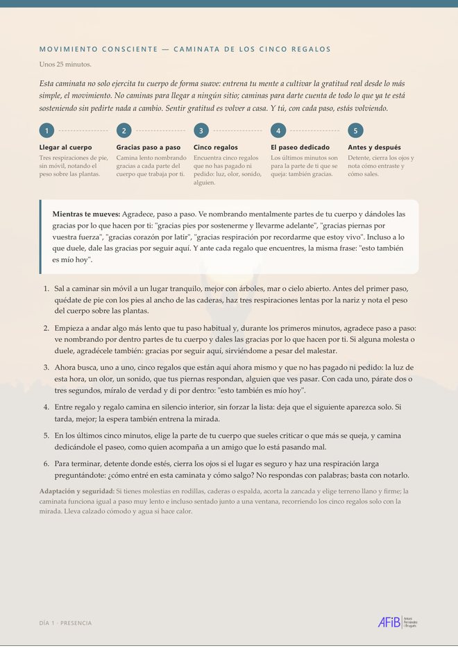 Página de movimiento consciente