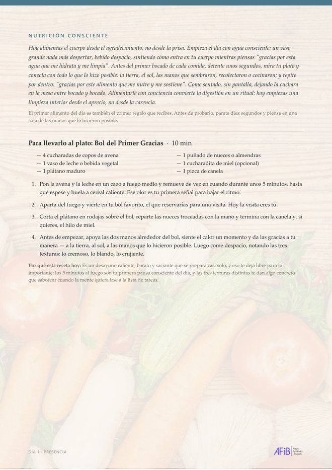 Página de nutrición consciente